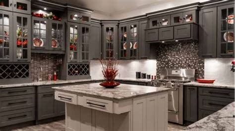 platinum shaker cabinets with stainless steel appliances|Shop Platinum Shaker Ready to Assemble Kitchen .